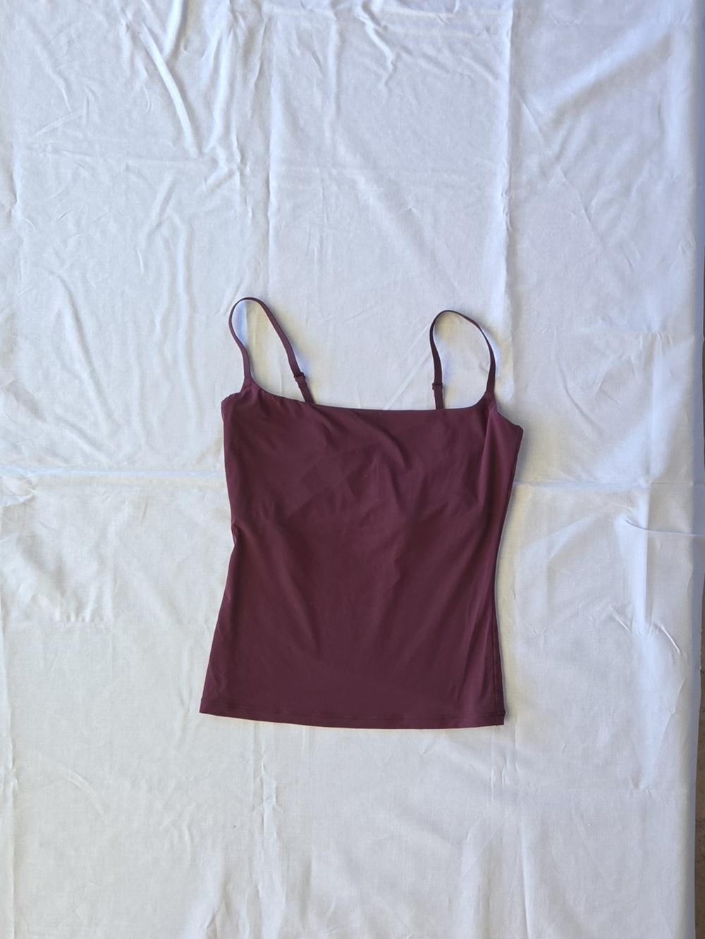 SKIMS Deep Wine Cotton Jersey Stretch Cami Size XS Shapewear Minimalist Fall